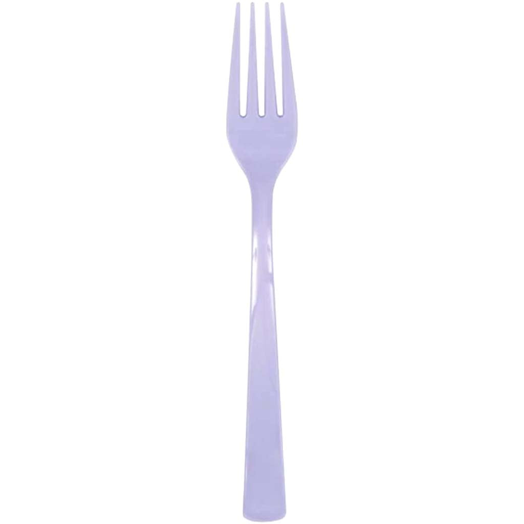 Lavender Solid Plastic Forks 18ct