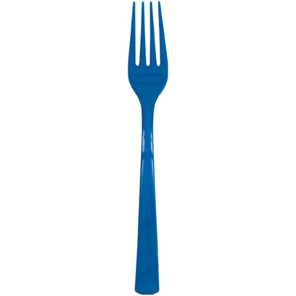 Royal Blue Solid Plastic Forks 18ct