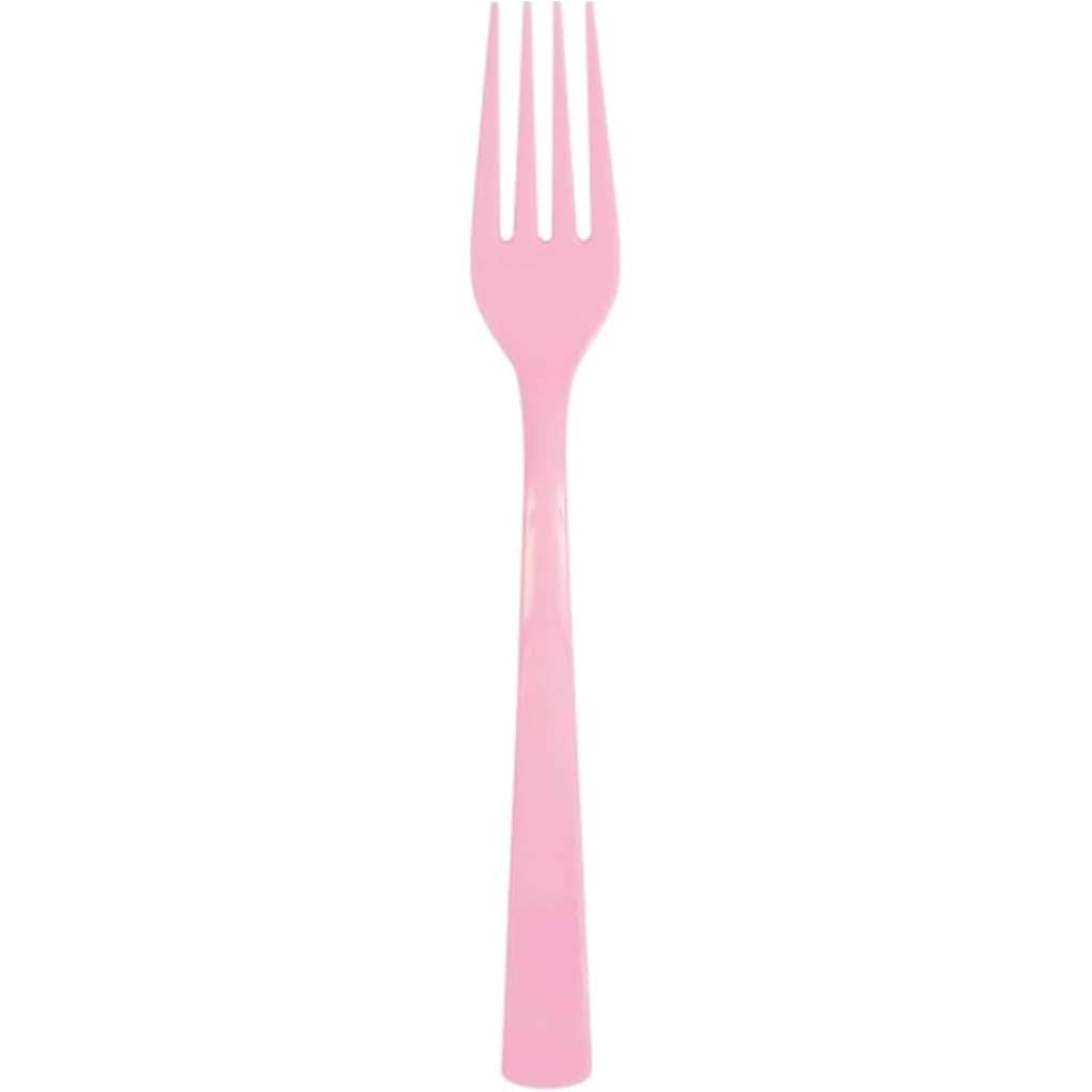 Lovely Pink Solid Plastic Forks 18ct