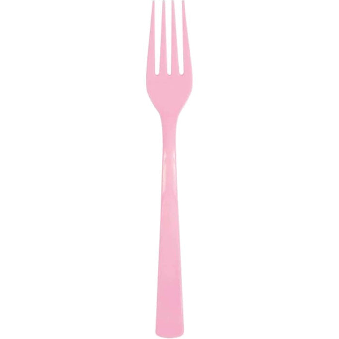 Lovely Pink Solid Plastic Forks 18ct