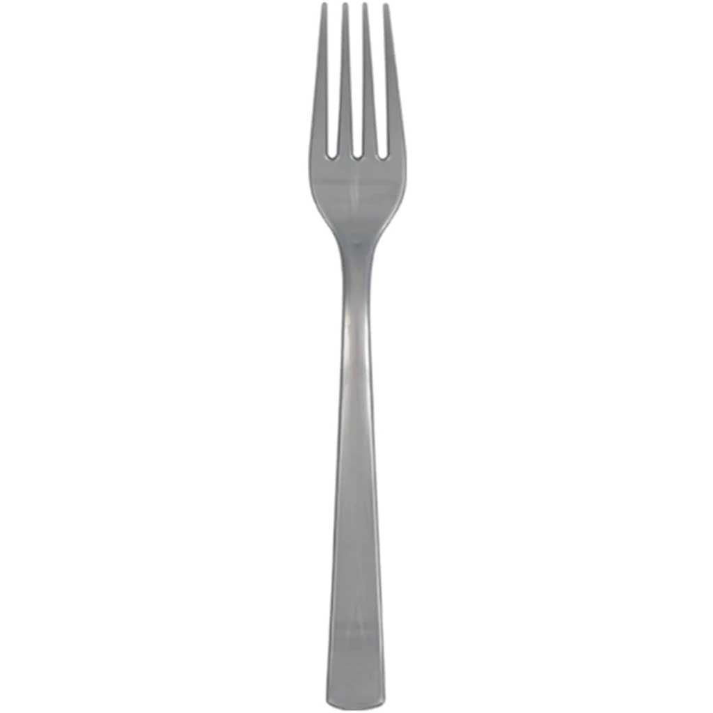 Silver Solid Plastic Forks 18ct