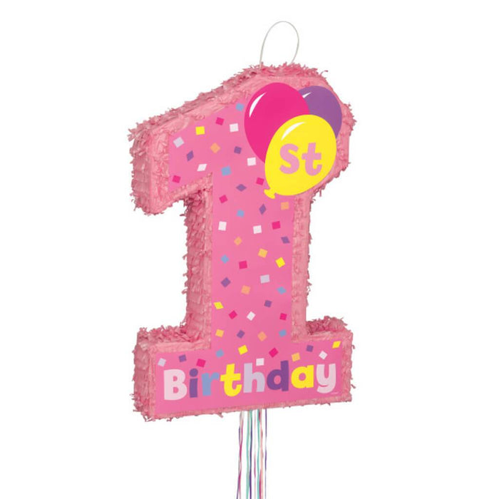 1st Birthday Girl Pull Pop Out Pinata