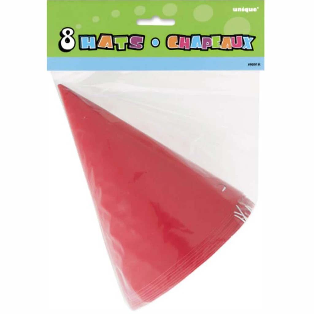 Red Party Hats 8ct