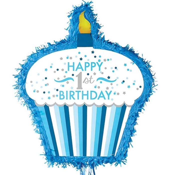 1st Birthday Blue Pull Pinata