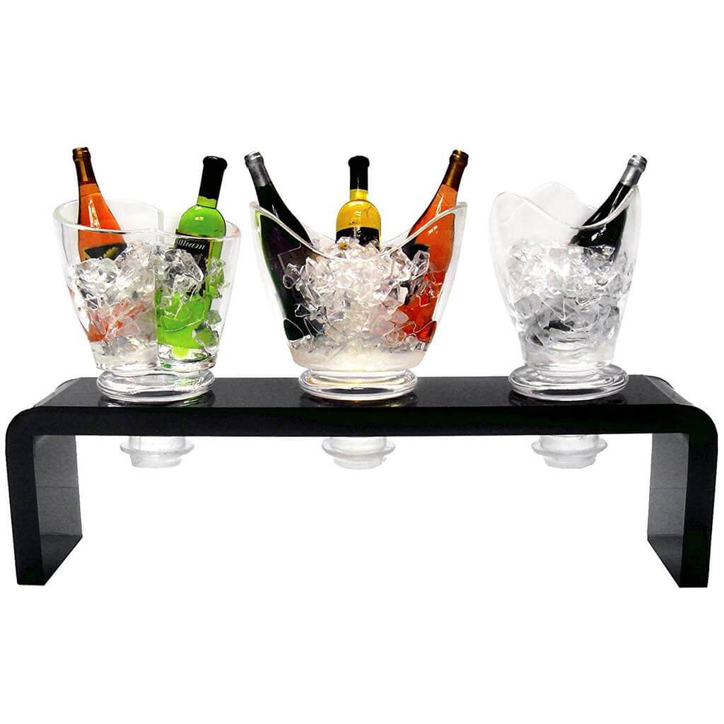 Acrylic Mini Wine Bucket Bottle Stopper Set of 3