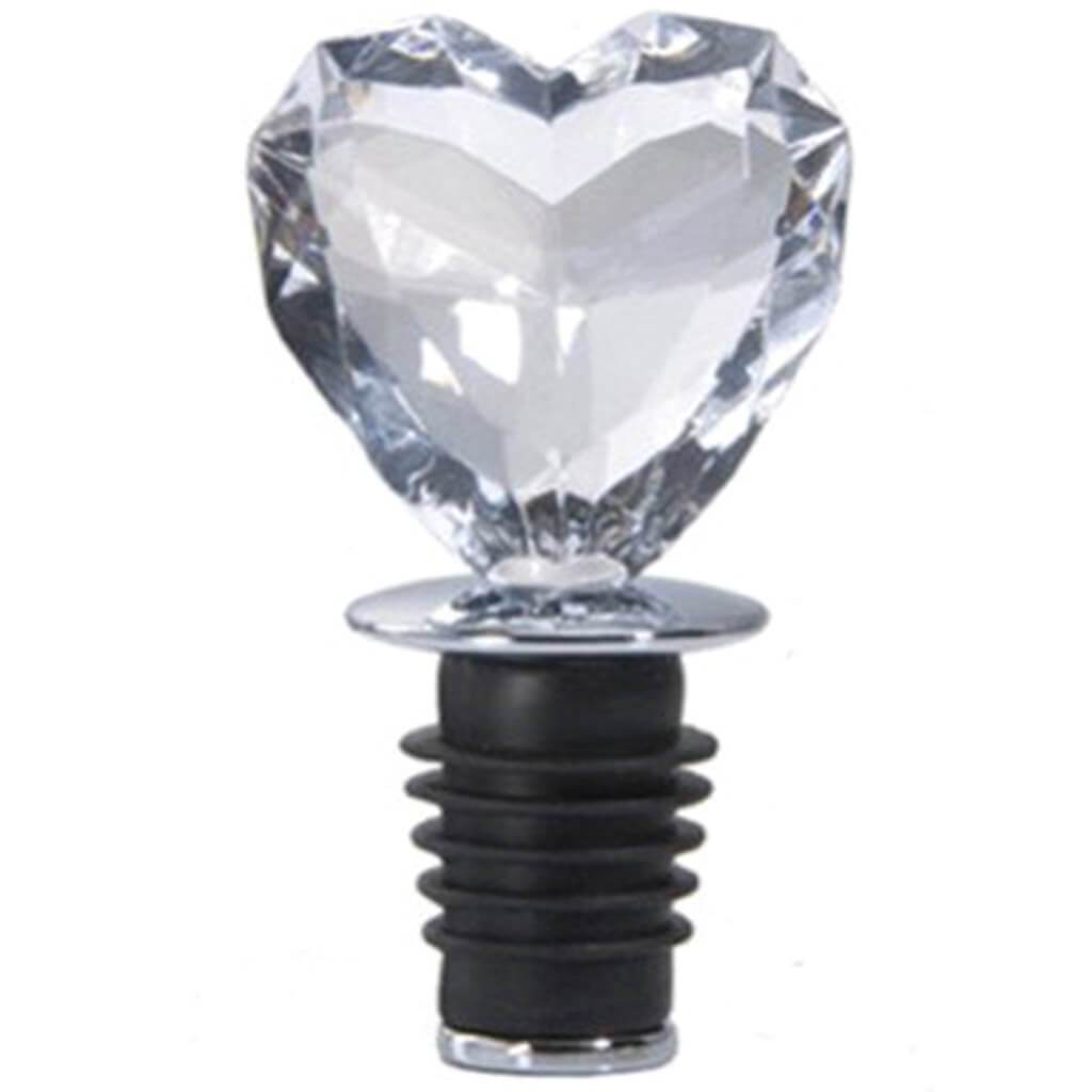 Acrylic Heart Bottle Stopper, Clear