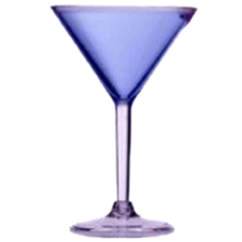 Acrylic Blue Martini Glass 24pc, 7oz