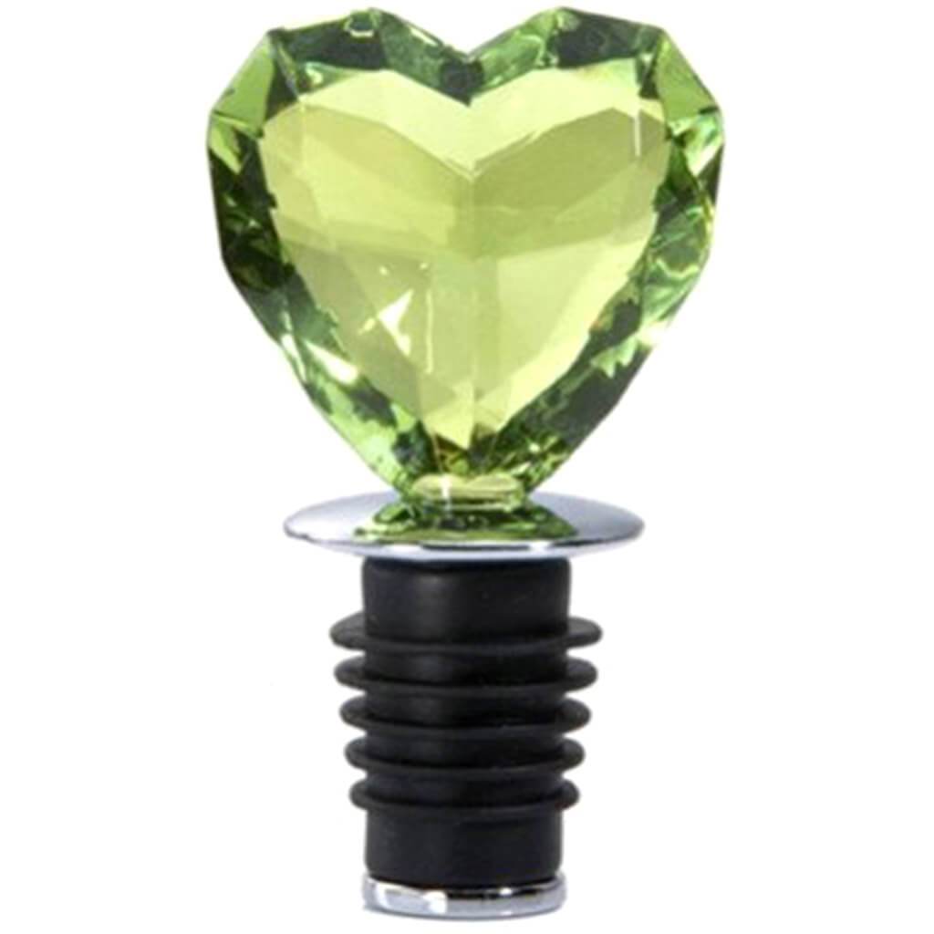 Acrylic Heart Bottle Stopper, Green