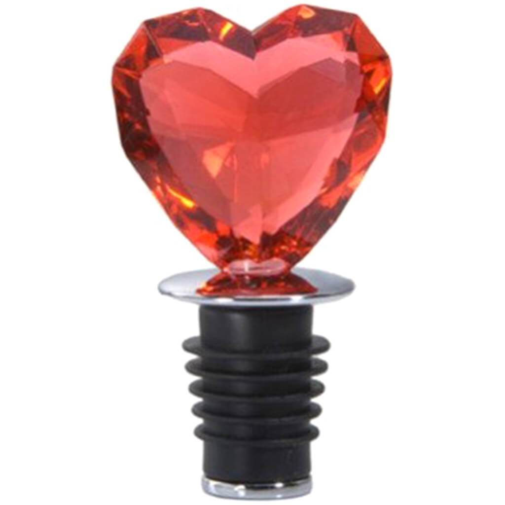 Acrylic Heart Bottle Stopper, Red