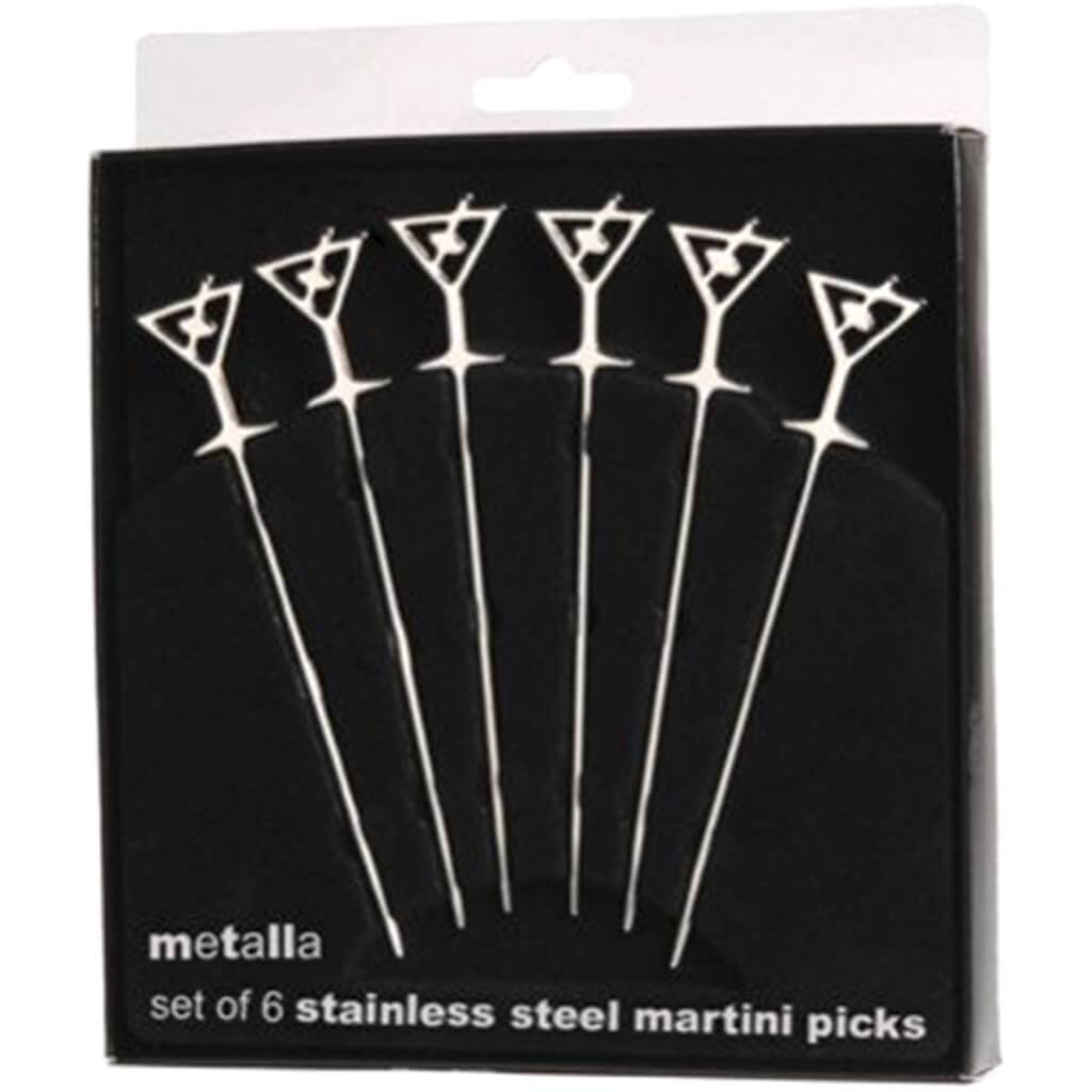 Stainless Steel Martini Picks, Set of 6