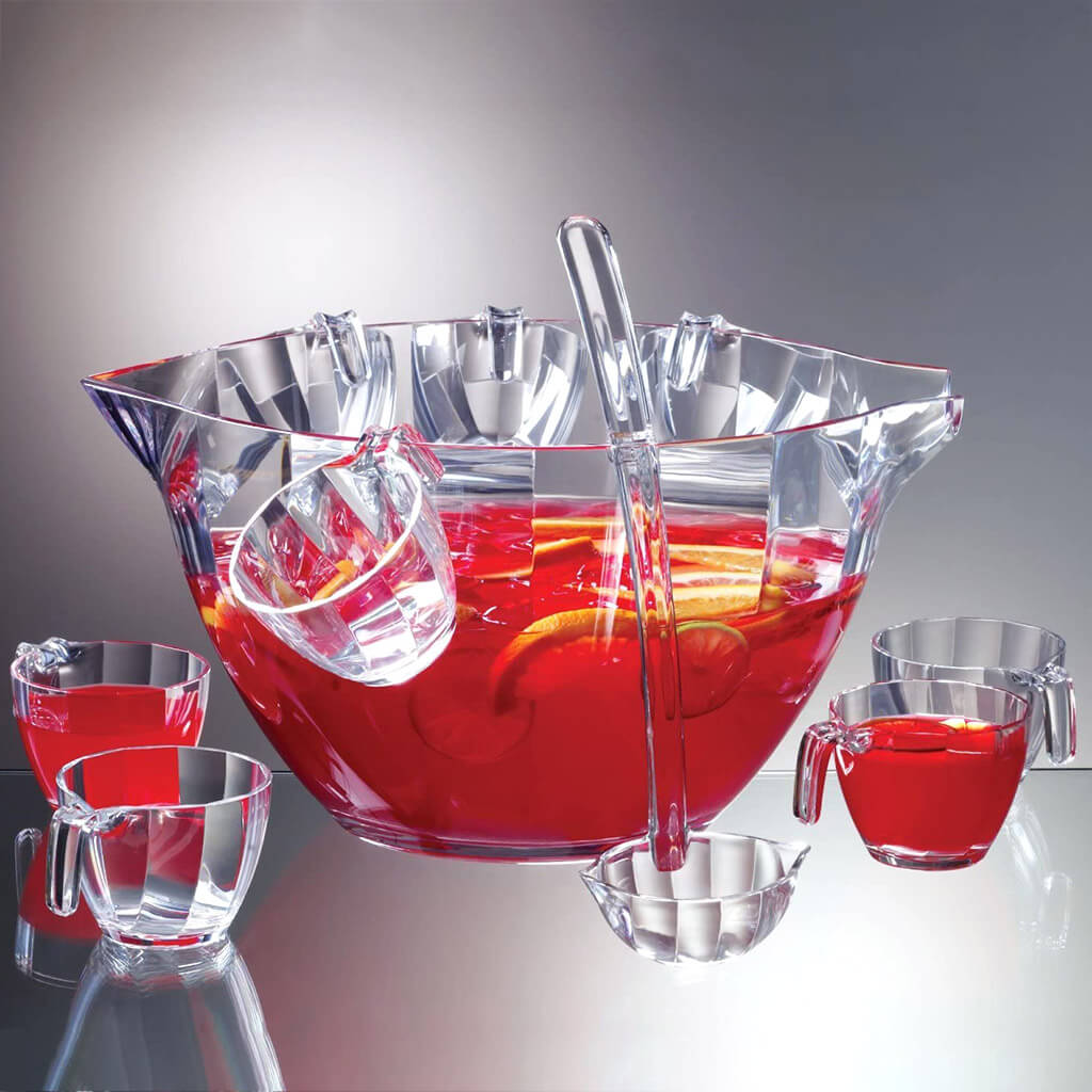 Acrylic Punch and Salad Bowl Combo, 12set