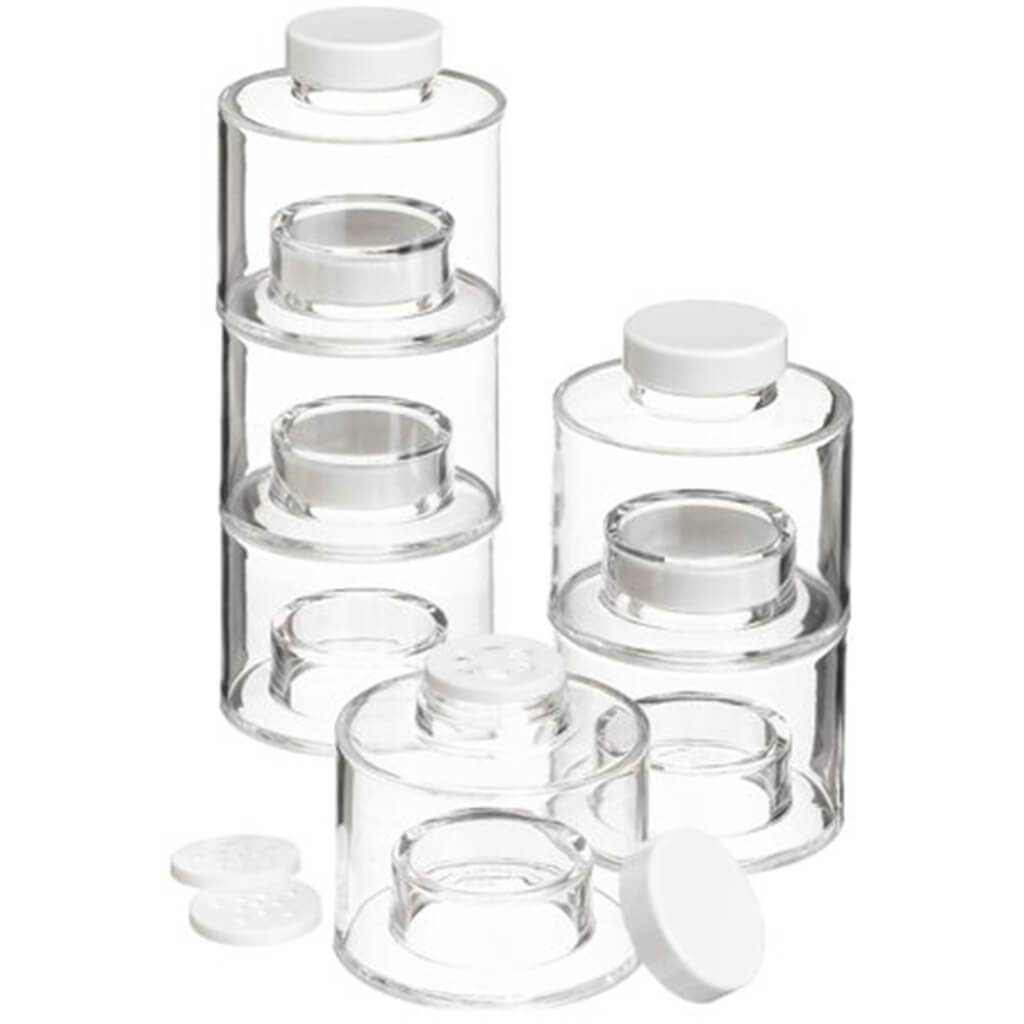 Acrylic Spice Tower Stacking Bottles With Sifter Lids