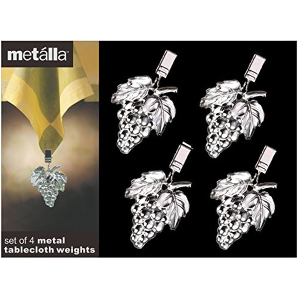 Metal Grapes Tablecloth Weight, Set of 4