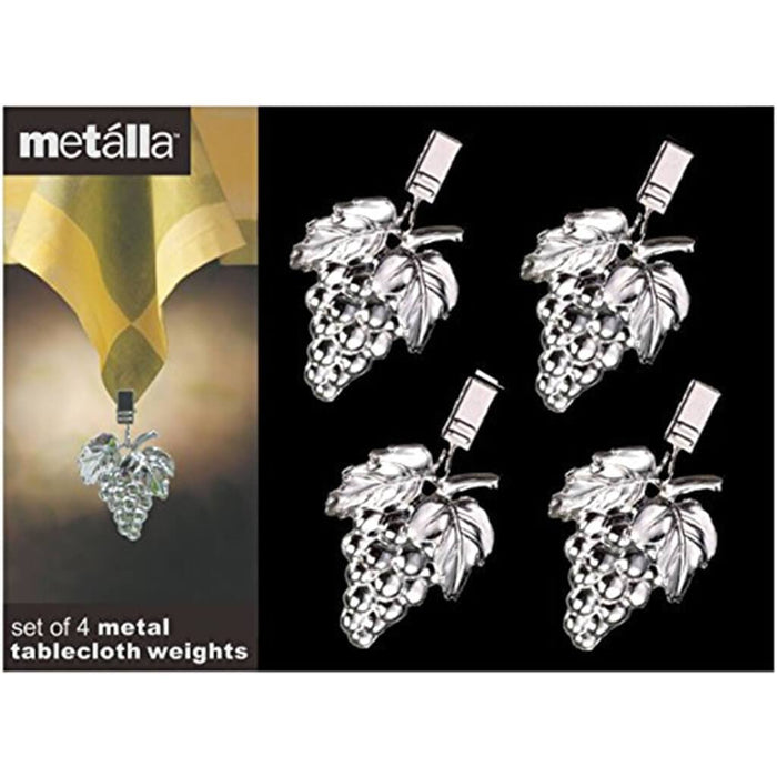 Metal Grapes Tablecloth Weight, Set of 4