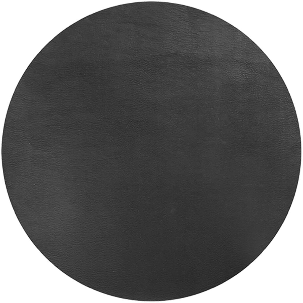 Studio Leather Round Placemat Black