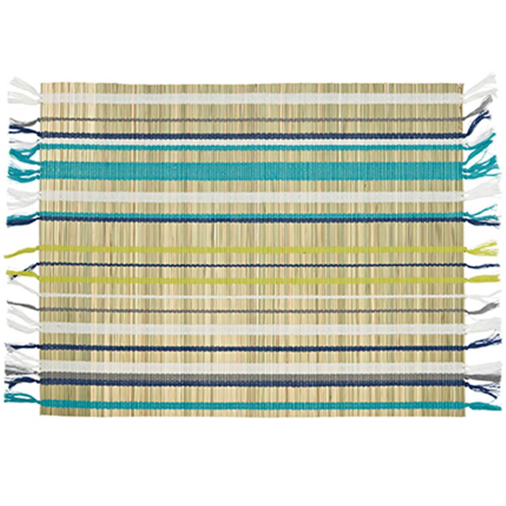 Salvador Woven Straw Placemat Blue