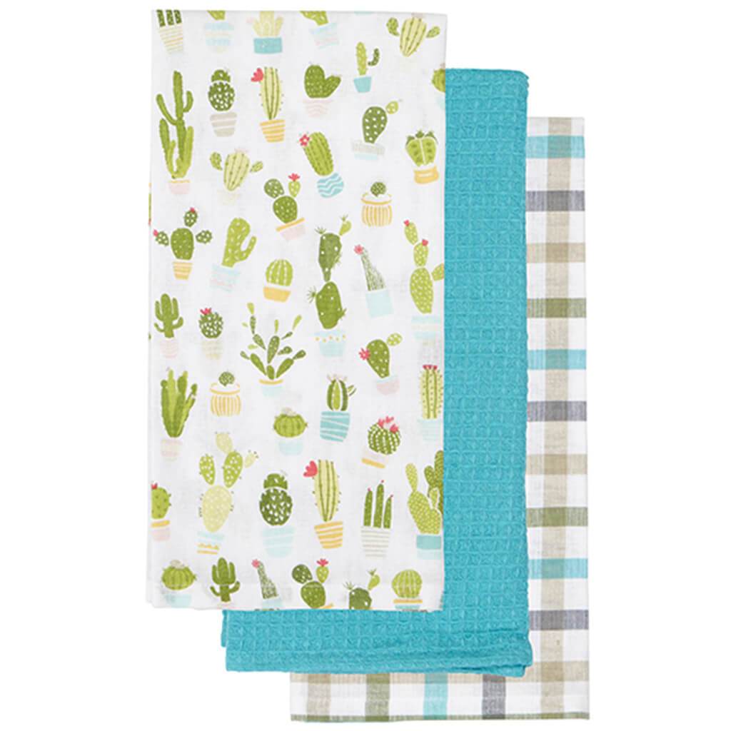 Cactus Tea Towel Green