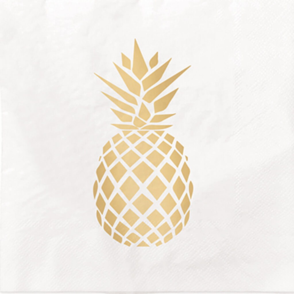 Pineapple Foil Napkin Gold