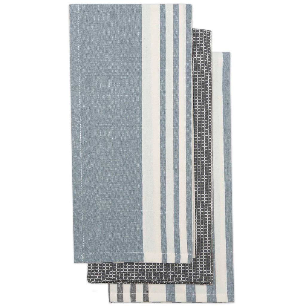 Urban Stripe Cotton Kitchen Towel Combo Denim