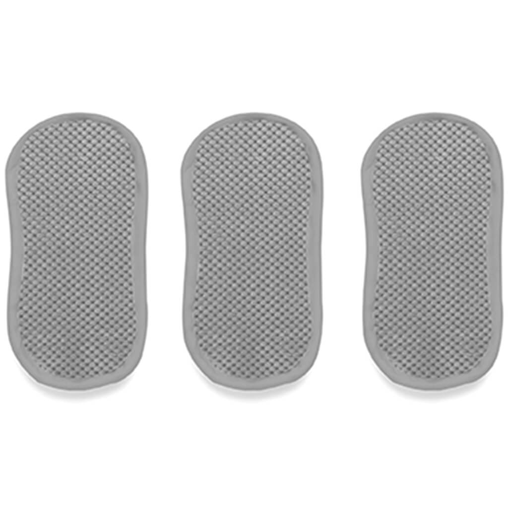 Luxe Plush Scrubber Sponge Set of 3 Grey, 4in x 8in