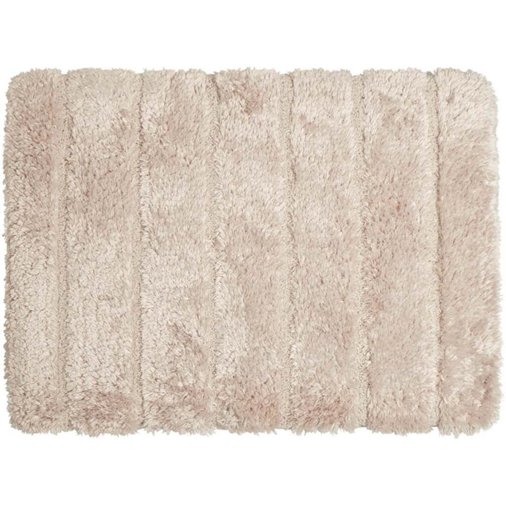 Luxe Ribbed Memory Foam Bath Mat Cream, 17in x 24in