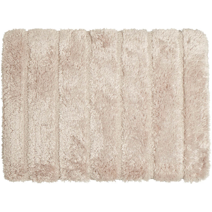 Luxe Ribbed Memory Foam Bath Mat Cream, 17in x 24in