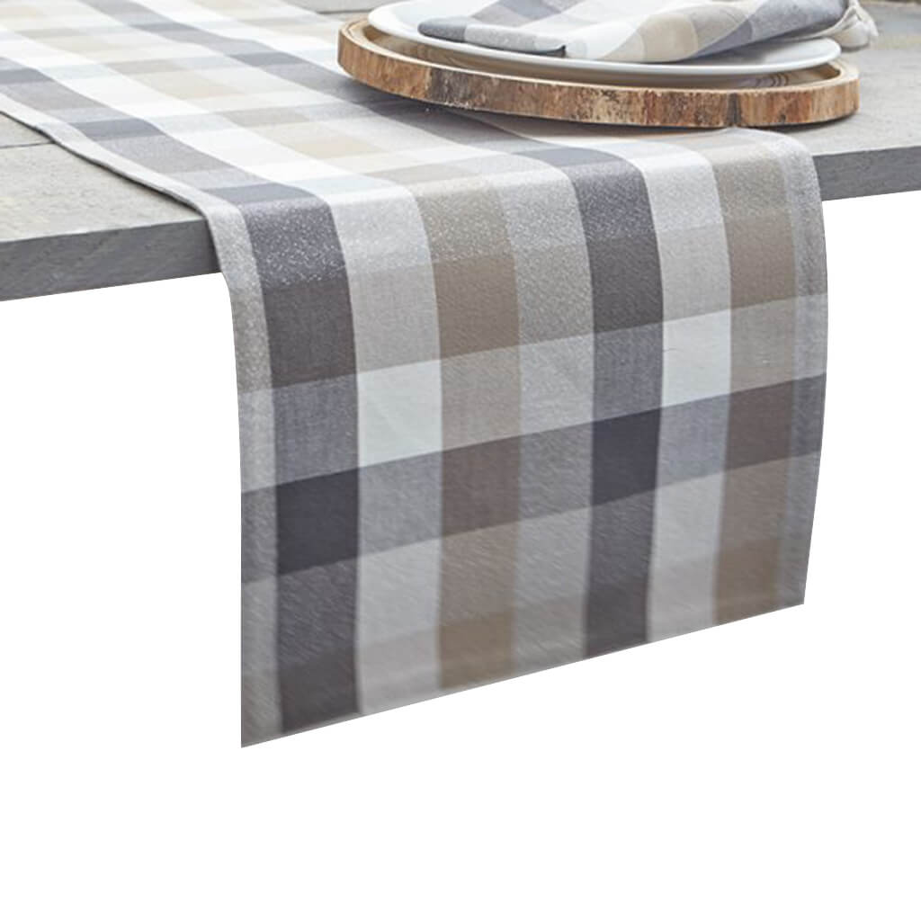 Frosted Checkered Table Runner