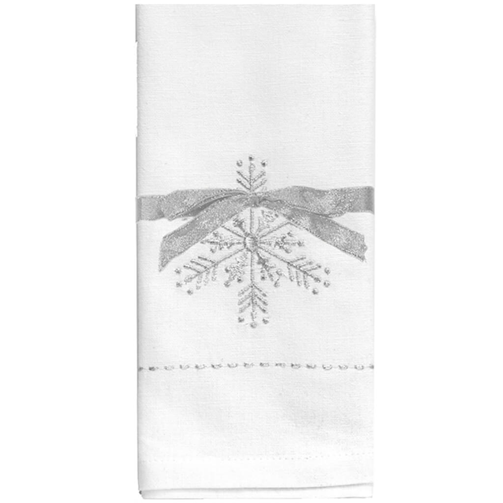 Holiday Silver Snowflake Napkins 18in x 18in