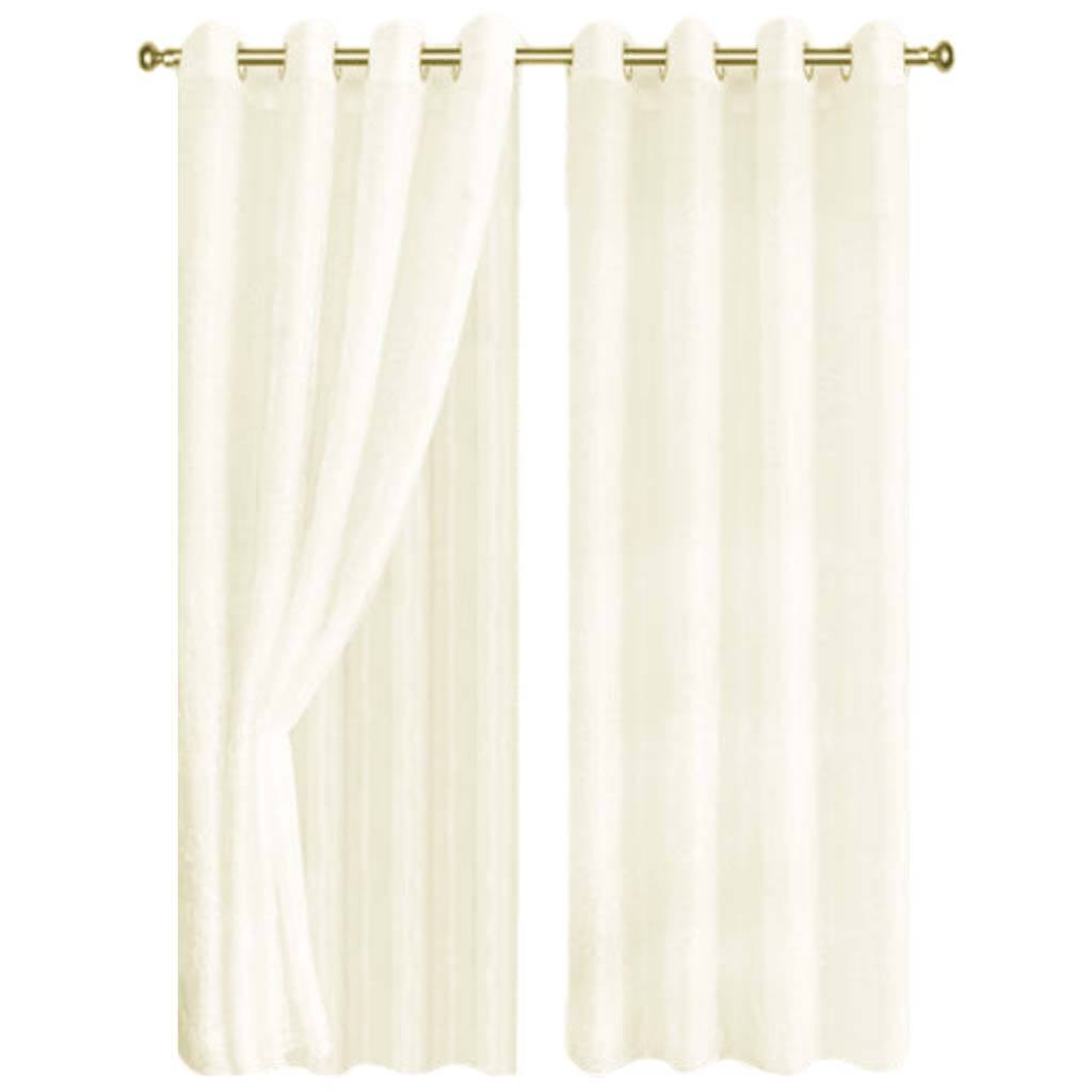Foliage Grommet Top Panel Curtains White