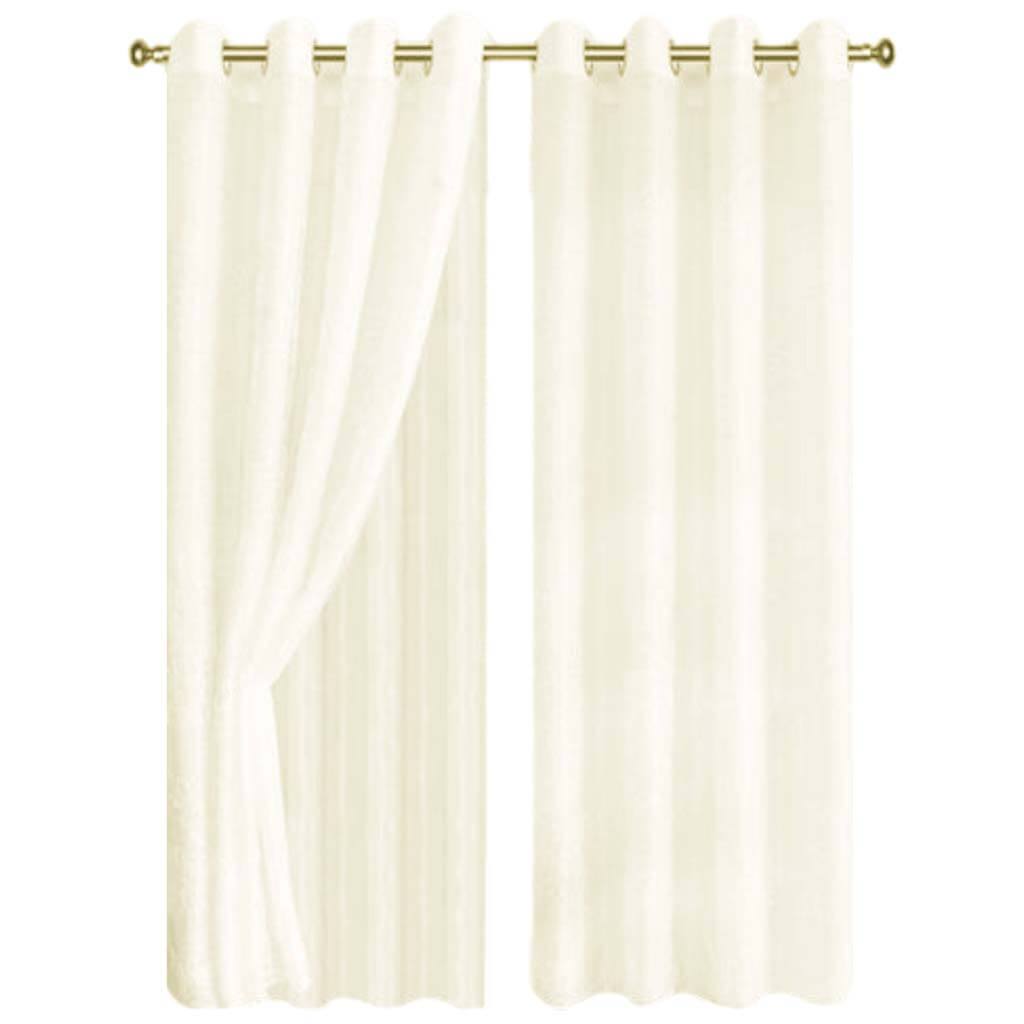 Foliage Grommet Top Panel Curtains White