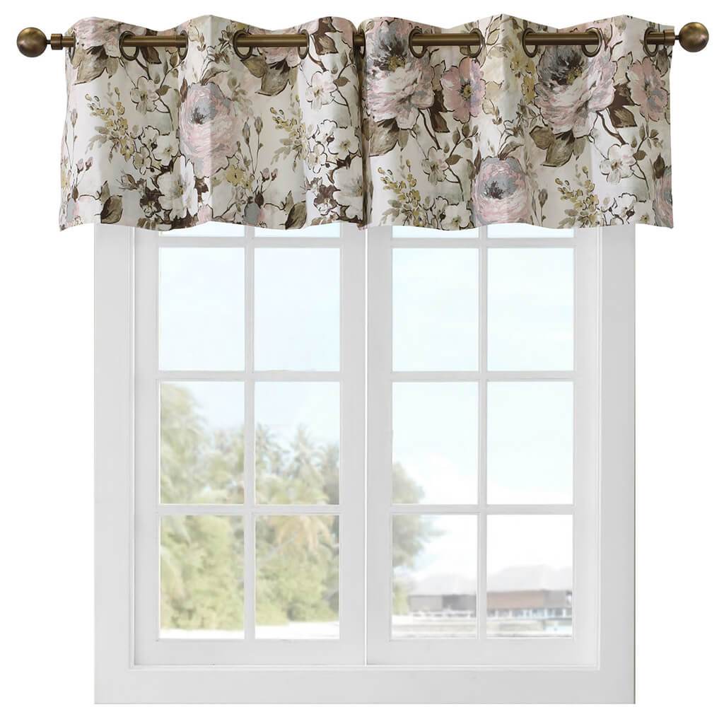 Belladonna Grommet Top Valance Curtains Blush 40in x 15in