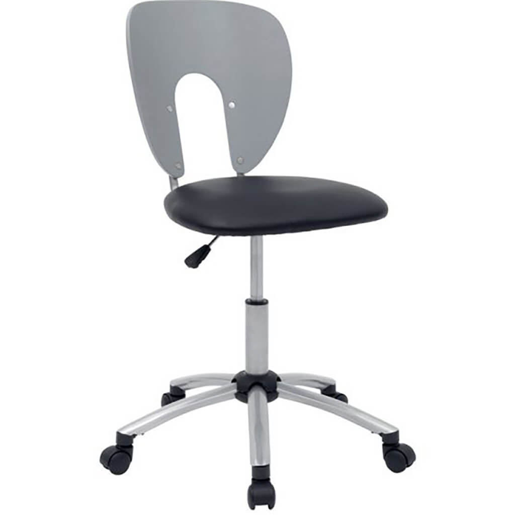 Studio Futura Office Task Chair with Wood Back in Silver