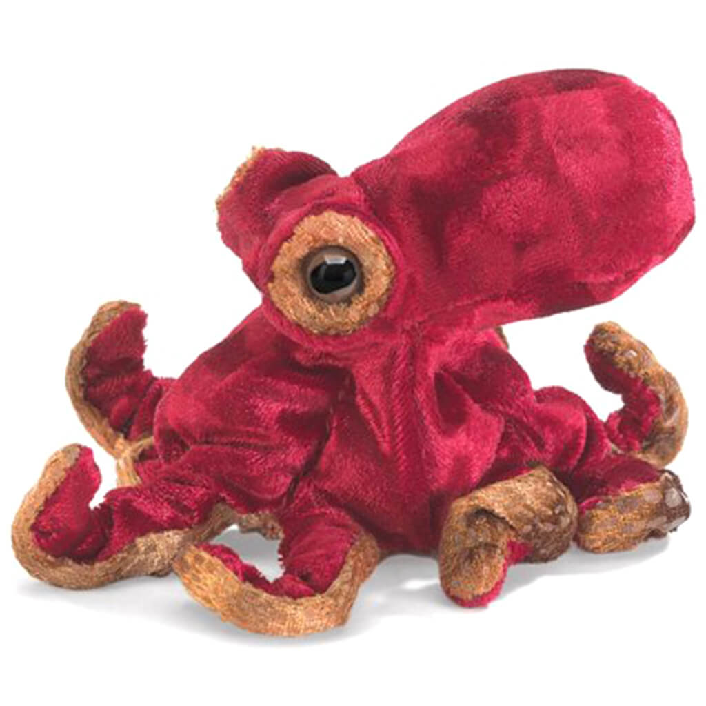 Finger Puppet- Mini Red Octopus