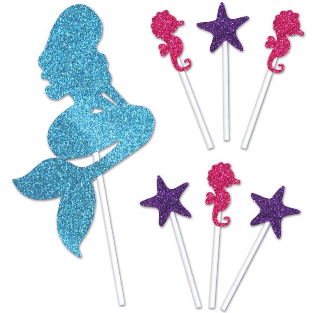 Mermaid Cake Topper 4.25in x 8.75in