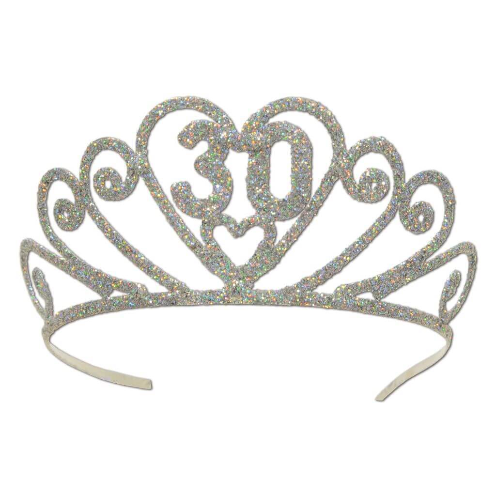 Tiara Glittered Metal "30"