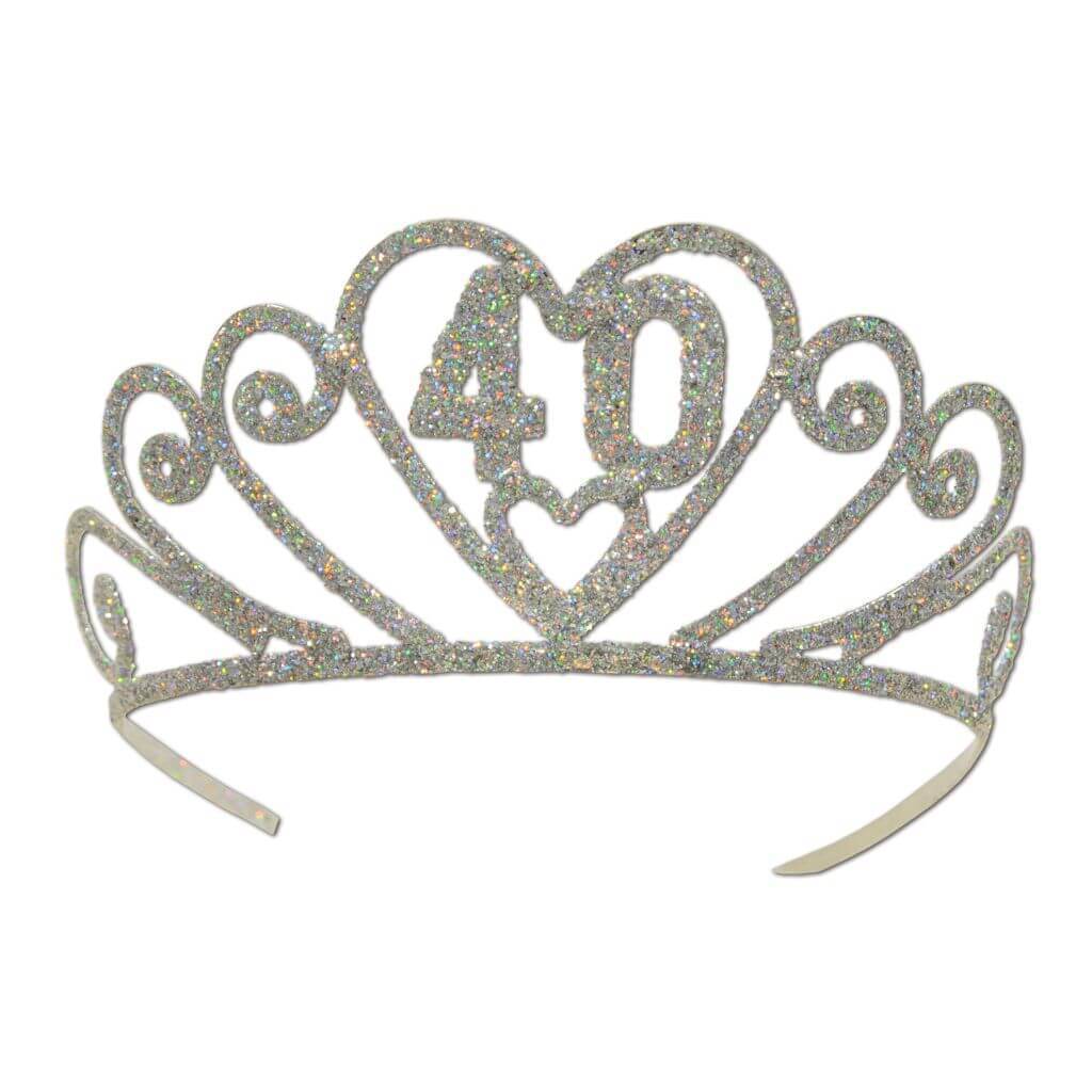 Tiara Glittered Metal &quot;40&quot;