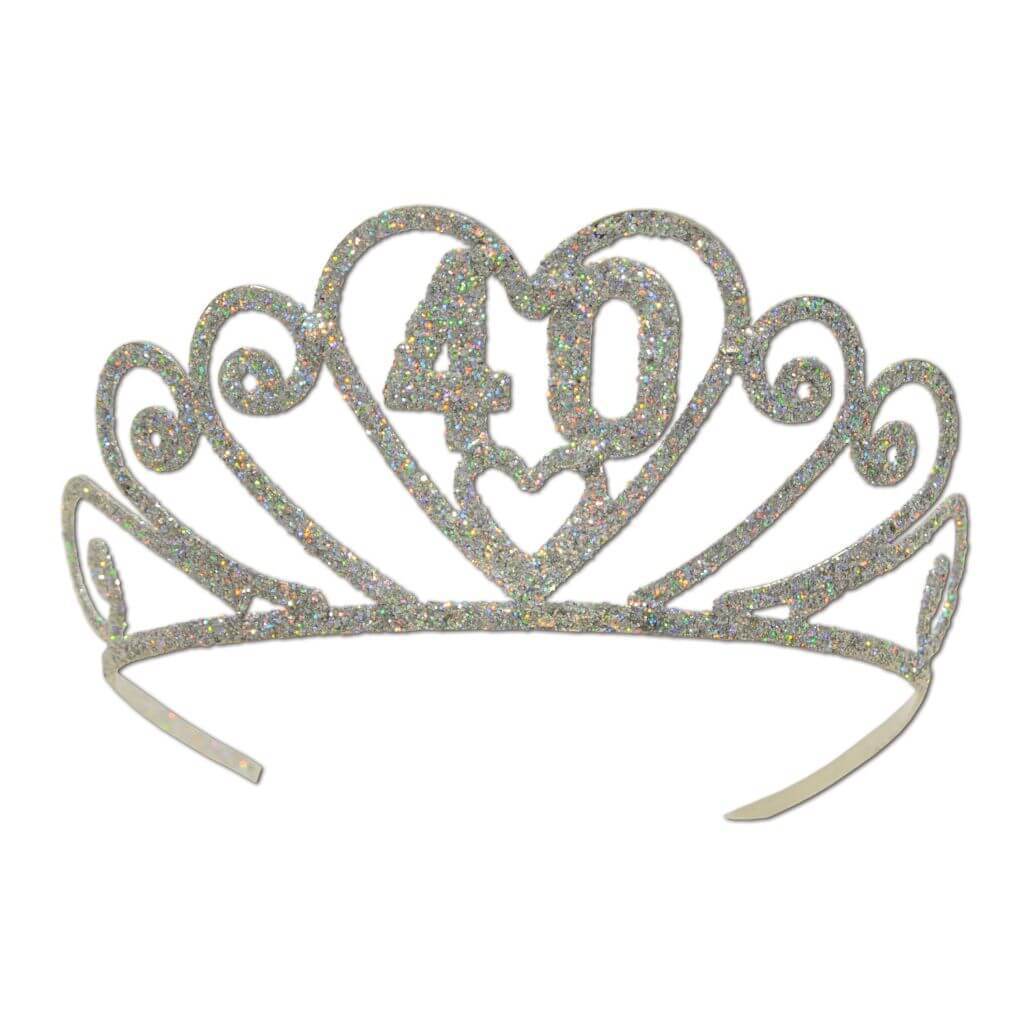 Tiara Glittered Metal "40"