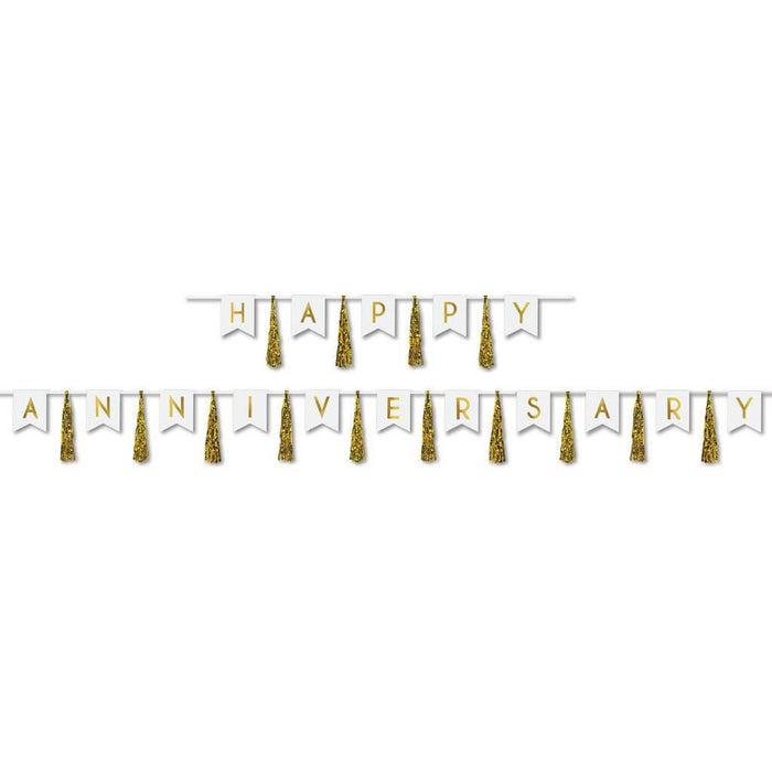 Streamer Happy Anniversary Tassel 13in x 6ft & 13in x 14ft