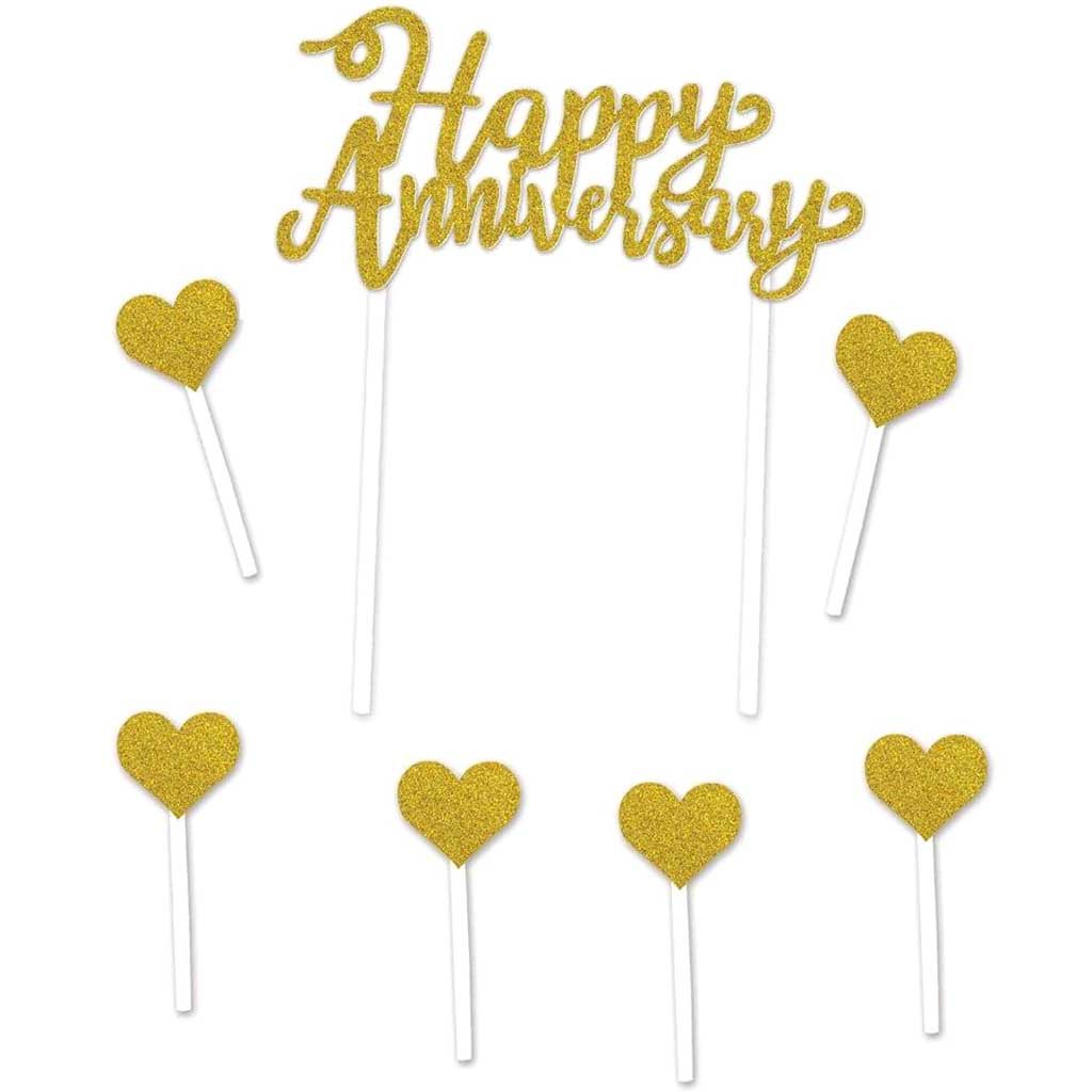 Cake Topper Happy Anniversary 6in x 8in