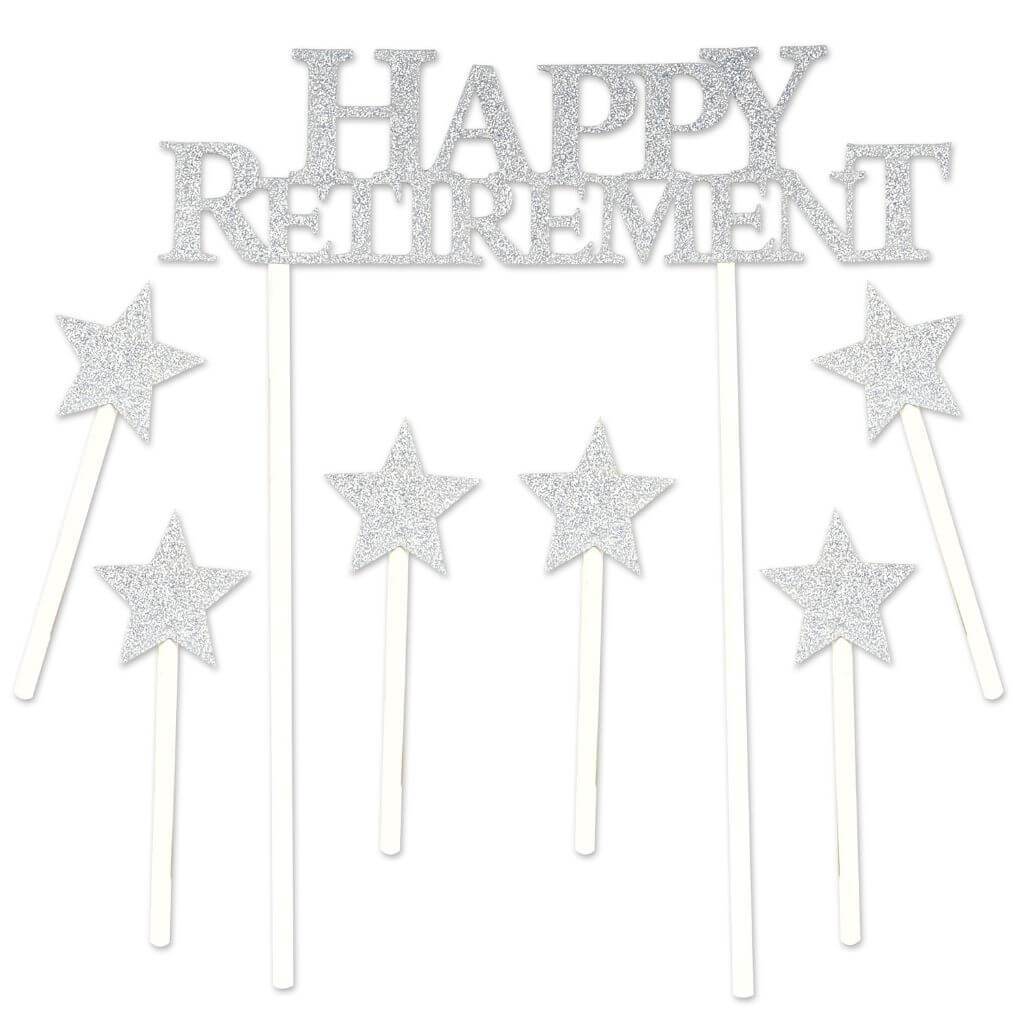 Cake Topper Happy Retirement 6in x 8.25in