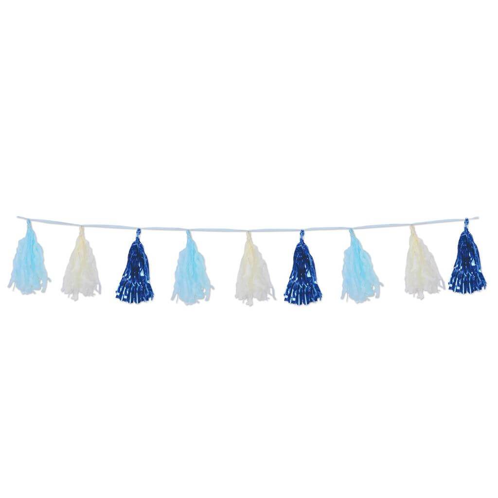 Tassel Garland Metallic &amp; Tissue 9.75in x 8ft