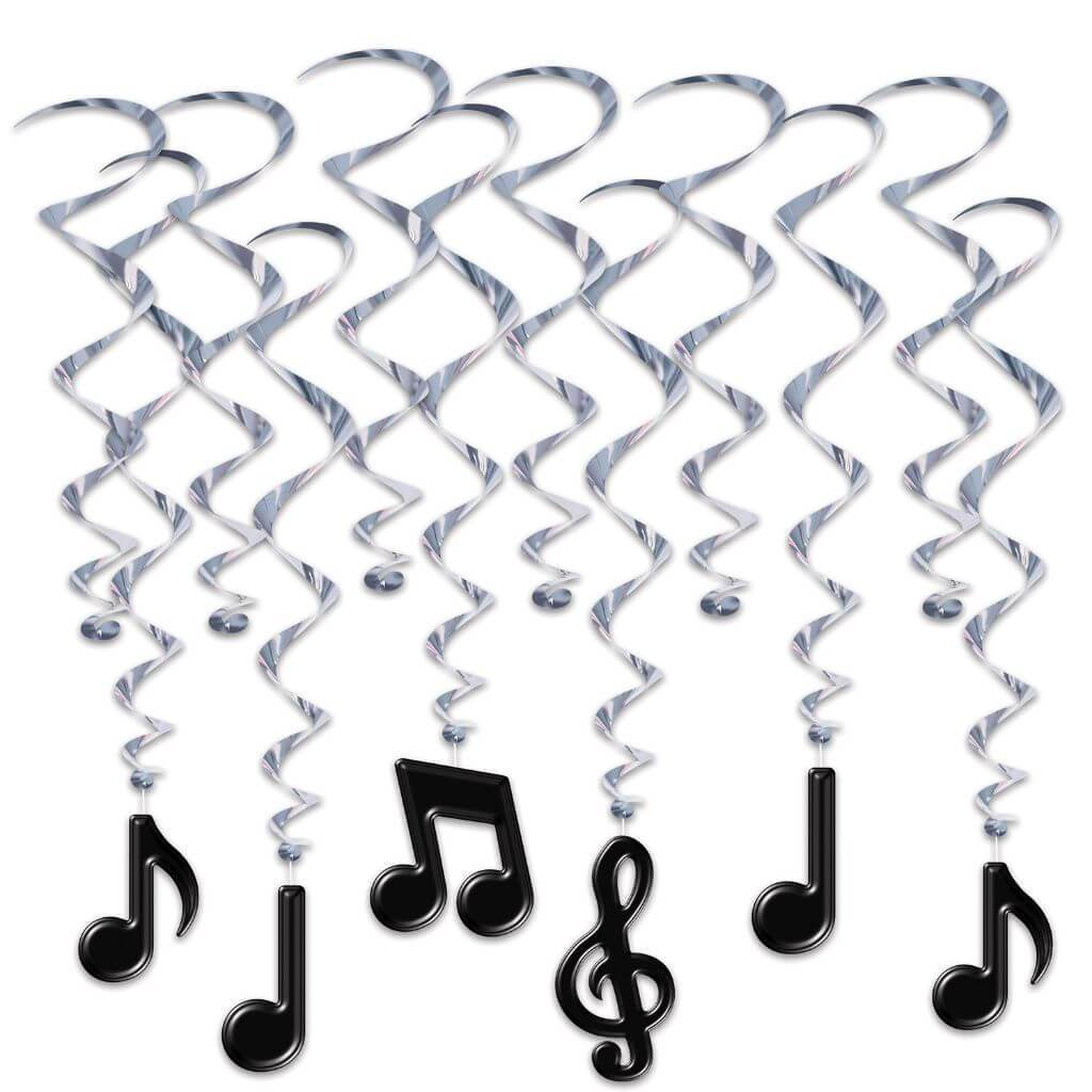 Whirls Musical Notes 17.5in x 32in