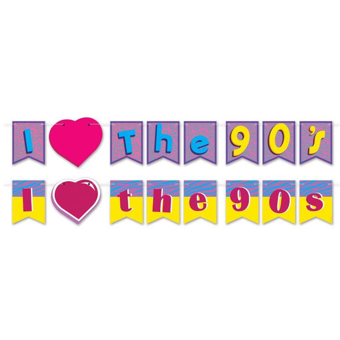 Streamer Set I Love The 90's 76cm x 150cm