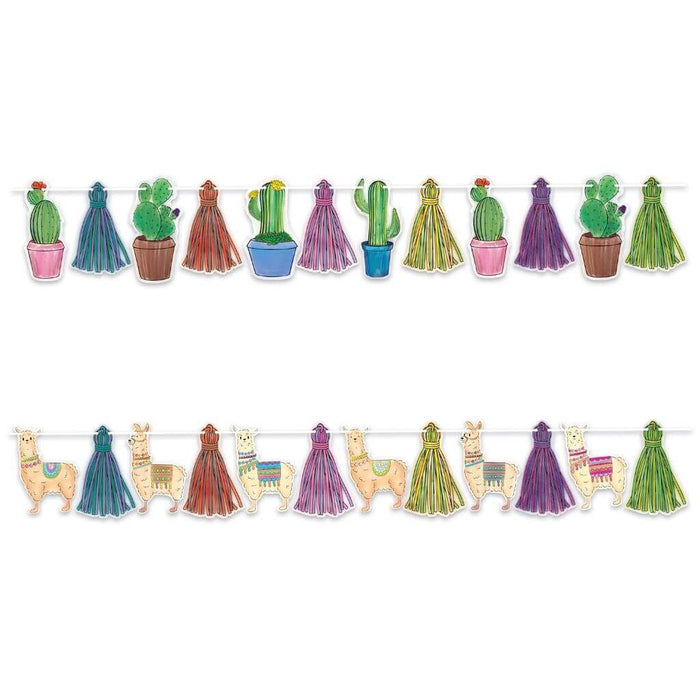 Streamer Set Llama & Cactus 7in x 7.5in x 12ft