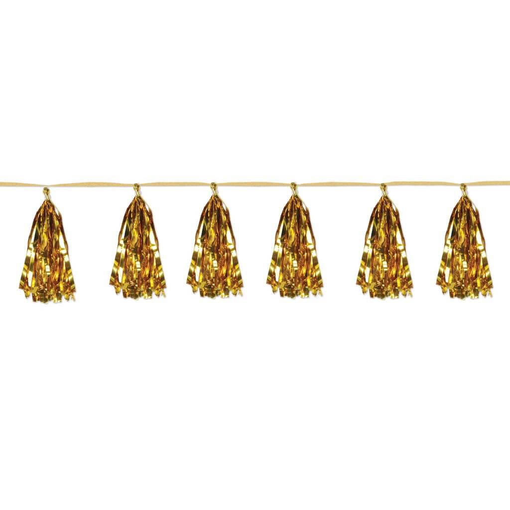 Metallic Tassel Garland Gold Orange