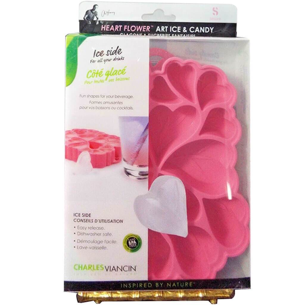 Silicone Pink Heart Flower Candy Chocolate Mold Ice Cube Tray