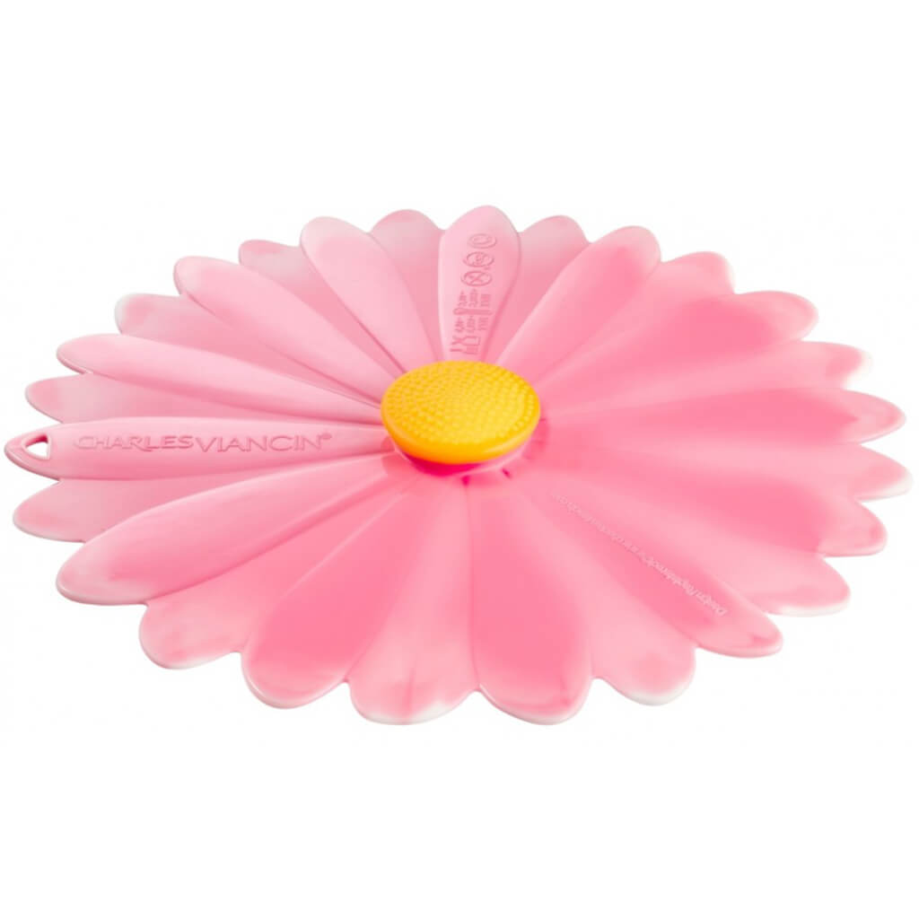 Daisy Pink and White Lid,  8in