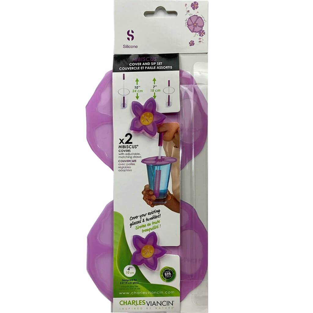 Hibiscus Cover Sipper Purple