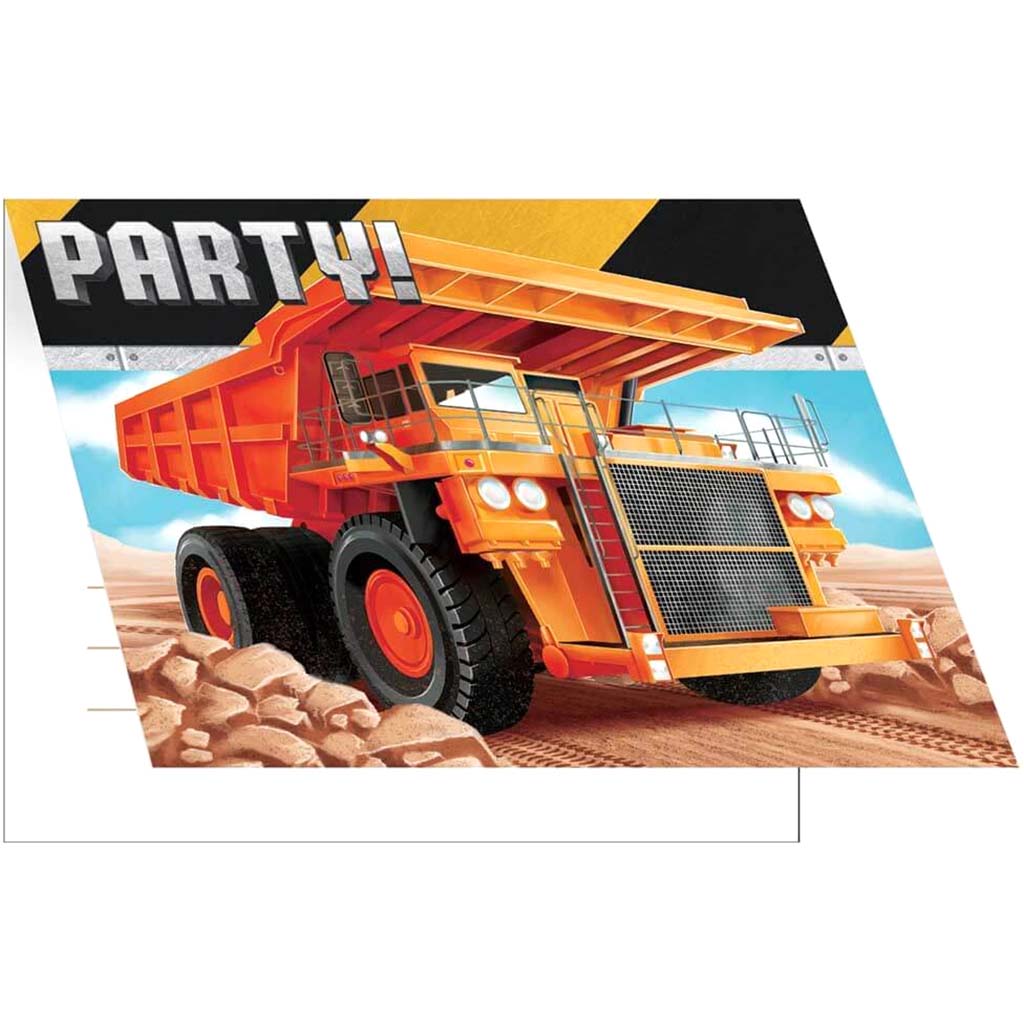 Big Dig Construction Foldover Invitations 8ct