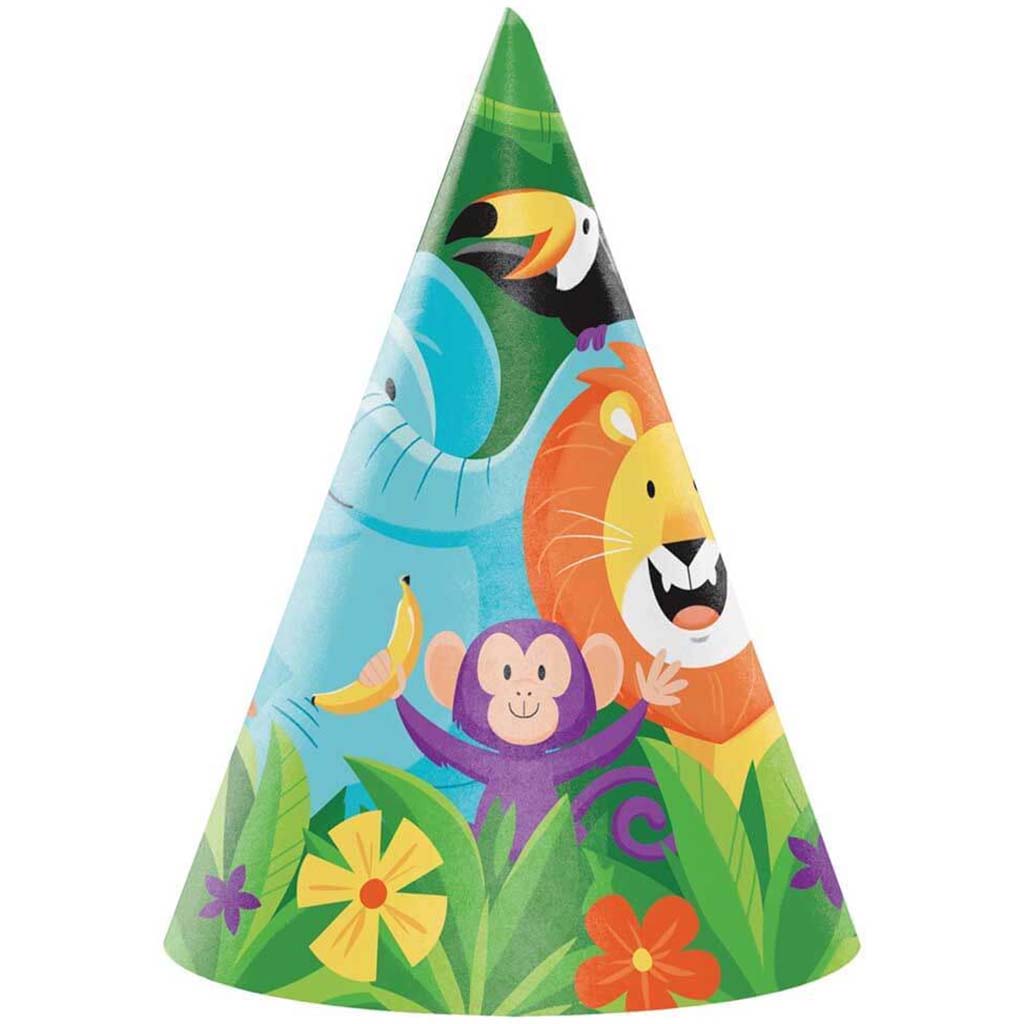 Jungle Safari Party Hats 8ct